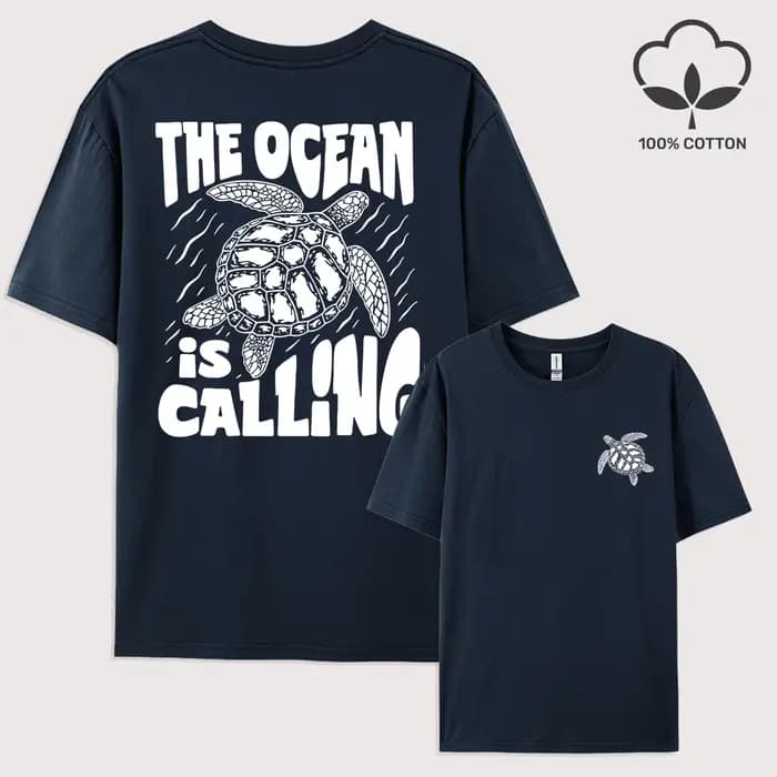 Tortue de mer l'océan appelle imprimer t-shirts hommes été coton T-Shirt Hip Hop ample Streetwear tout-Match vêtements de sport
