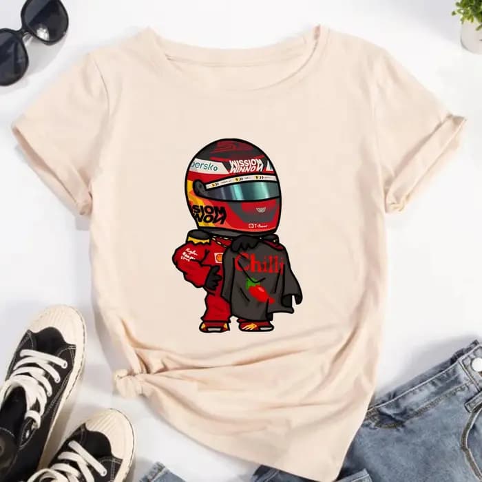 Fernando Alonso t-shirt femmes bande dessinée streetwear Tee femme