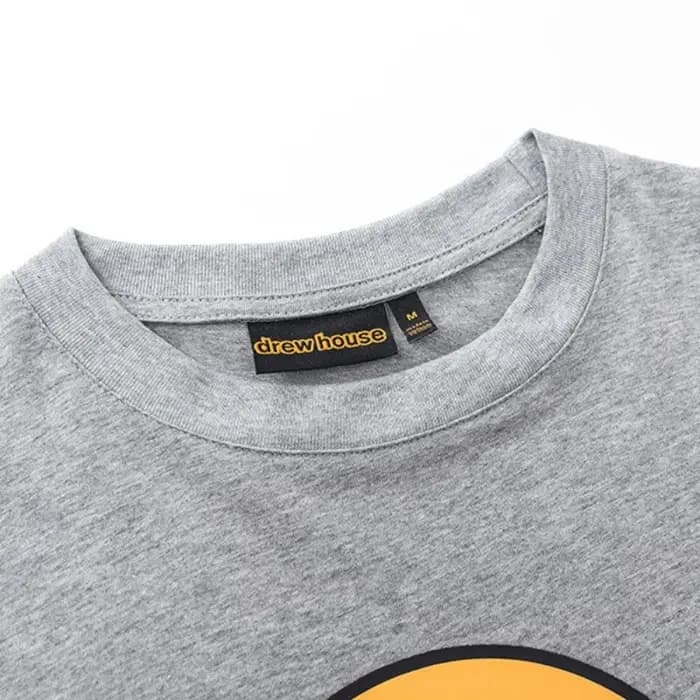Drew House T-Shirt Smiley à manches courtes haut court de Style de rue