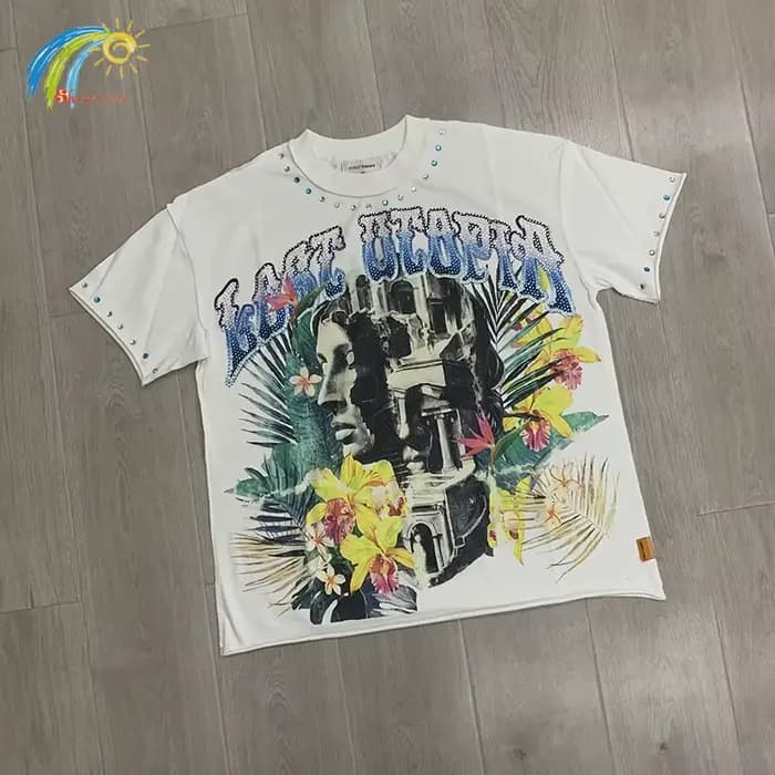 T-shirt coloré avec strass FIRST ROW pour hommes et femmes