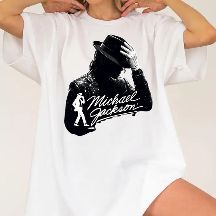 T-shirt unisexe en coton 100% avec motif de film de Michael Jackson