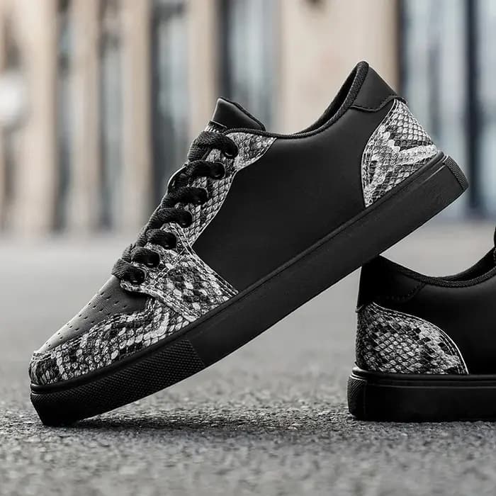 Sneakers pour hommes à imprimé serpent, légères, basses, décontractées, pour un usage quotidien