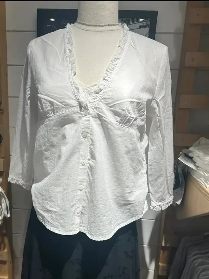 T-Shirt à volants blancs pour femmes