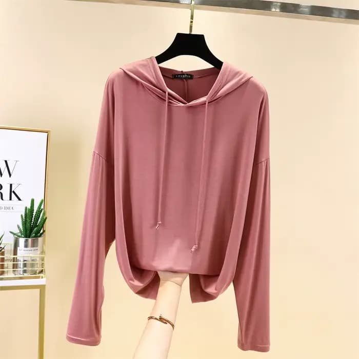 Mode coréenne été Modal sweats pull à capuche t-shirt à manches longues sweat
