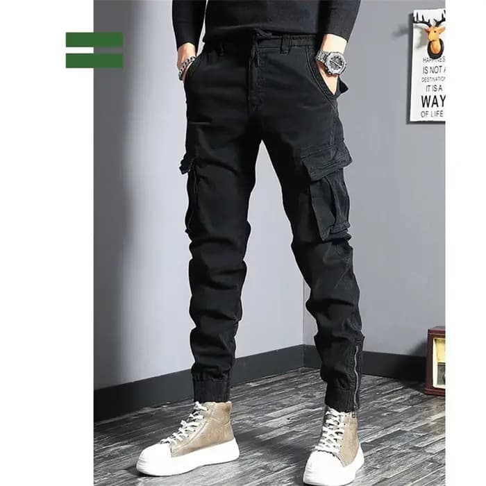 2025 Joggers Cargo pantalon hommes sarouel Hip Hop décontracté multi-poches