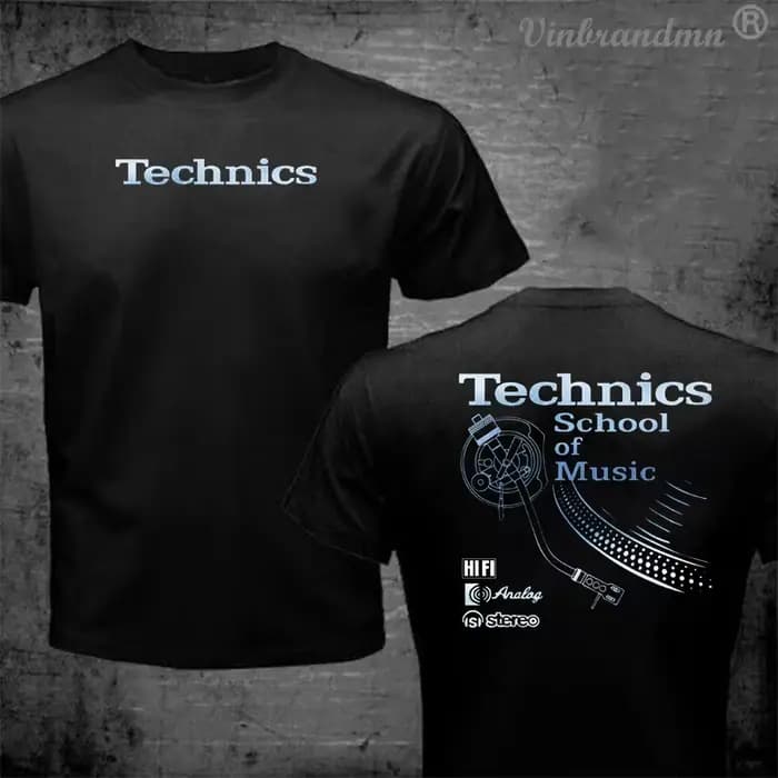 T-shirt Vintage DJ Long Play Technics School of Music pour Homme