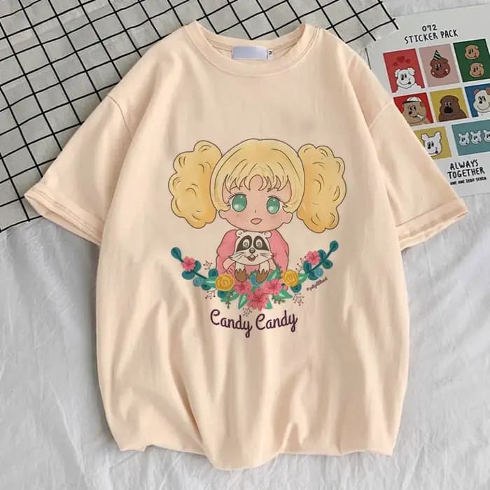 Candy Candy t-shirt fille Vintage kawaii à la mode graphique esthétique top t-shirts 2000s Pop Cultu