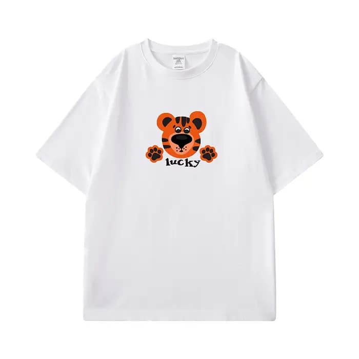 T-shirts d'été imprimés graphiques de tigre de dessin animé pour hommes