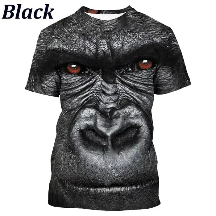 Nouvelle mode parodie gorille Fun singe 3D imprimé T-shirt hommes et femmes été décontracté à manches courtes Animal petit haut