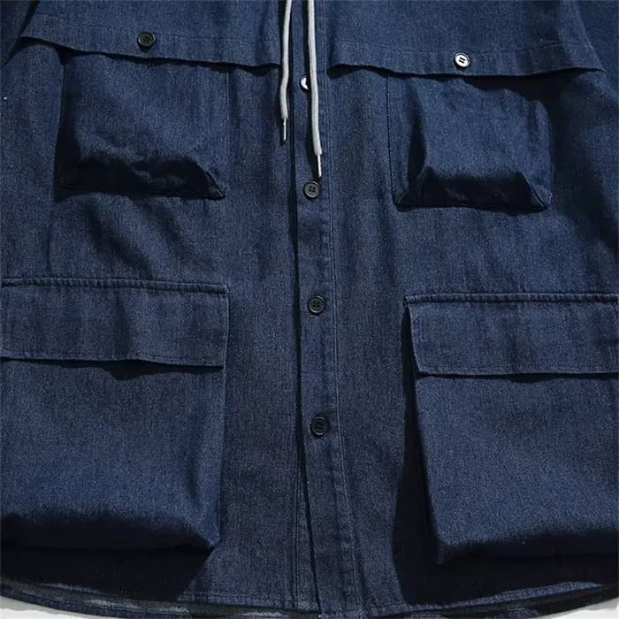 Veste en jean à capuche pour hommes