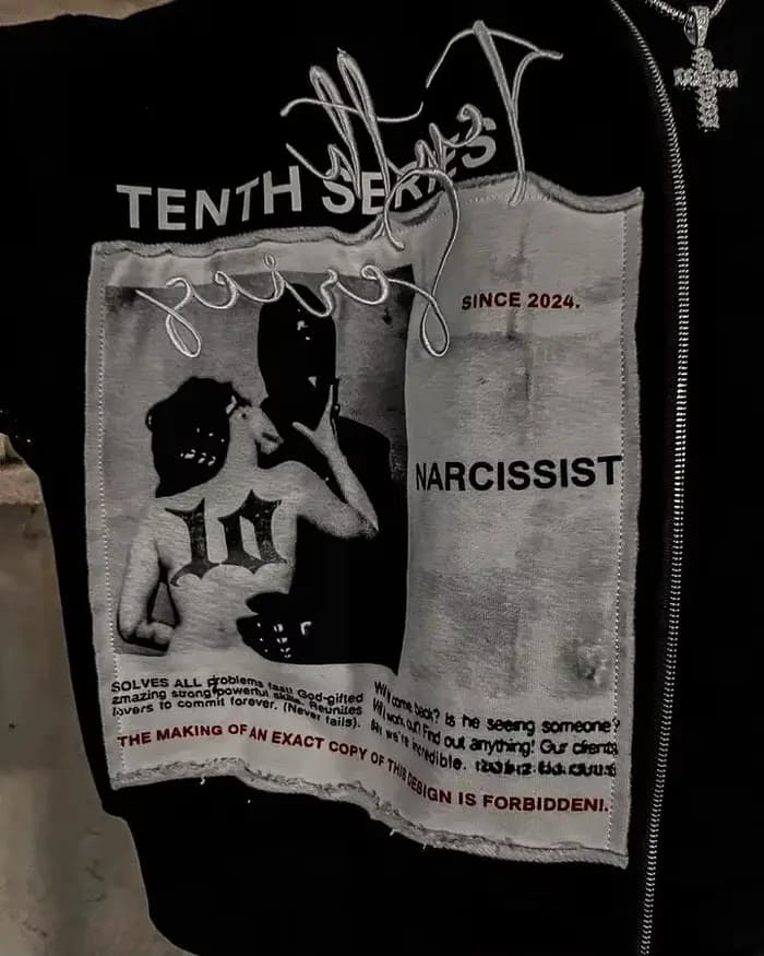 Tenthseries-Sweat à capuche zippé Y2K pour hommes