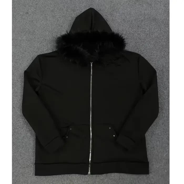 Sweat-shirt à capuche style Y2K en polaire sherpa moelleux