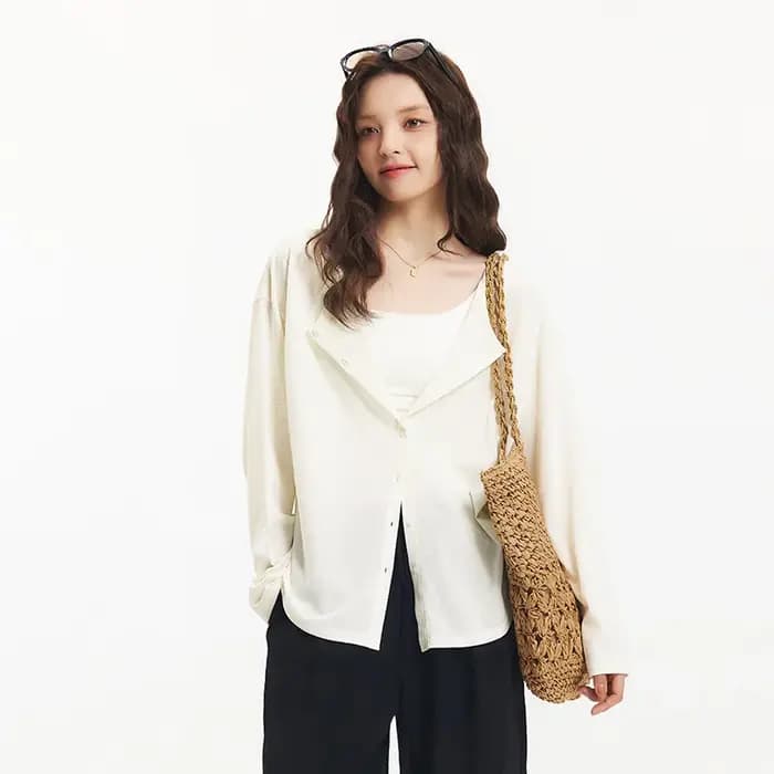 Semir-T-Shirt à Manches sulfet Col en U pour Femme