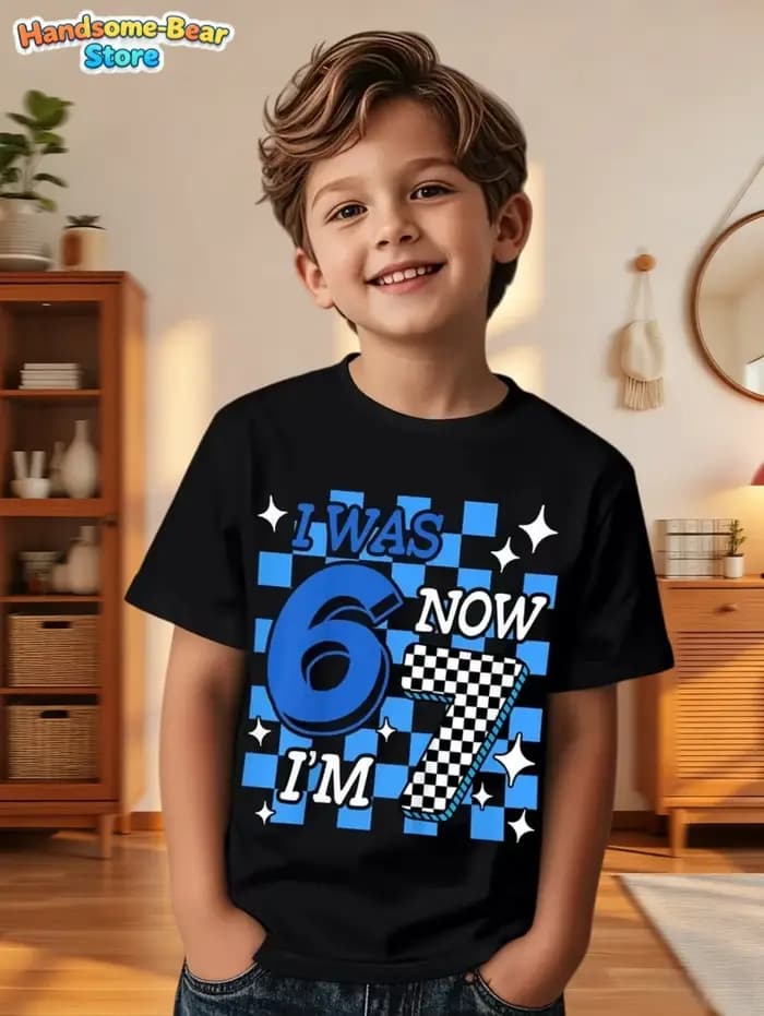 67 Meme T-Shirt pour enfants 6-7 ans cadeaux de fête d'anniversaire été à manches courtes t-shirts col rond graphique