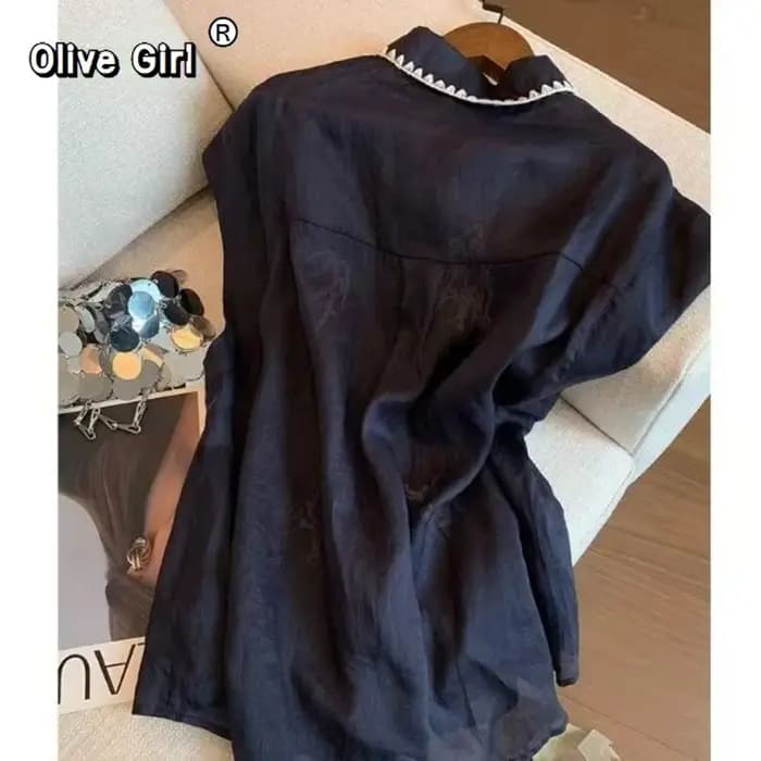 Olive Girl – ensemble Polo et short surdimensionné pour femme