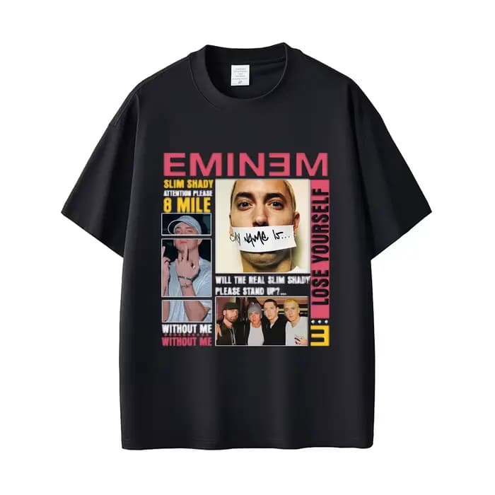 Rappeur Eminem Slim Shady Pop musique T-shirt vêtements pour hommes Vintage Streetwear