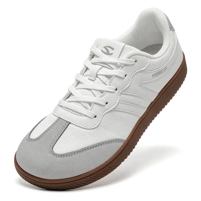 HOBIBEAR chaussures à bout large hommes femmes tissu minimaliste Sneaker à lacets chaussures de marc