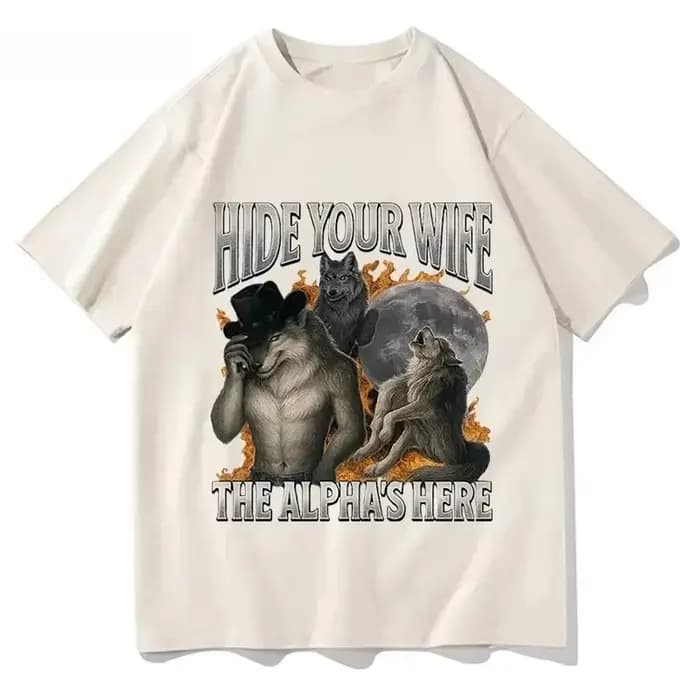Cachez votre femme, l'alpha-lichien est en route ! T-shirt drôle avec motif de loup-garou