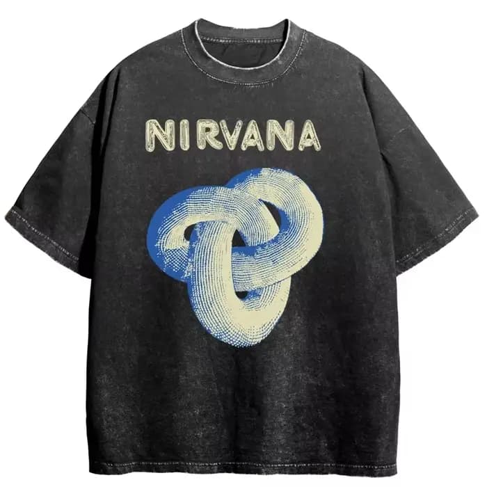 T-shirt vintage délavé Nirvana Rock Band pour hommes et femmes