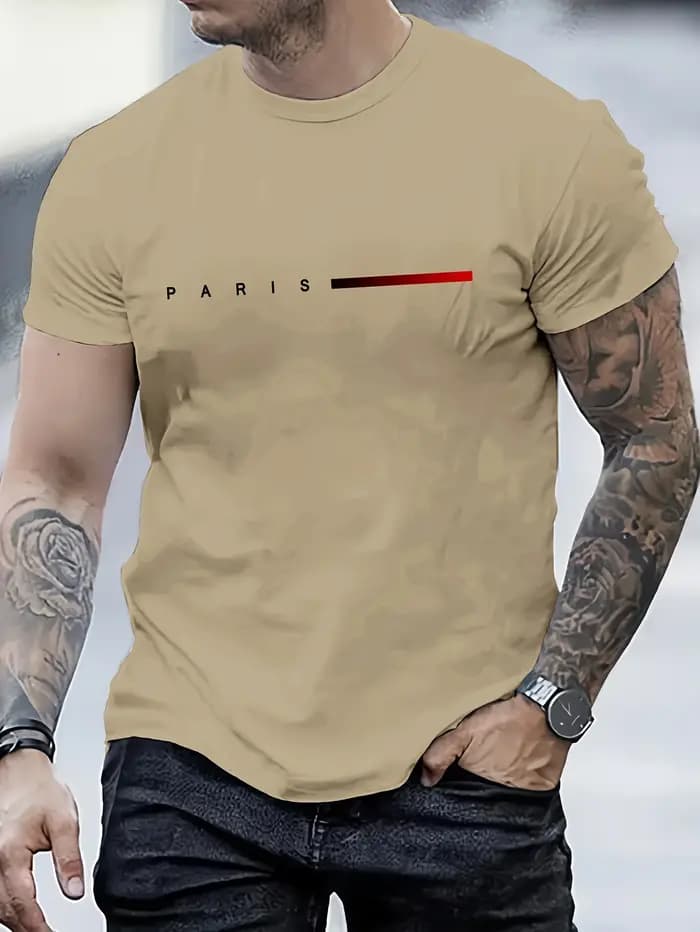 T-shirt décontracté pour homme 100 % coton