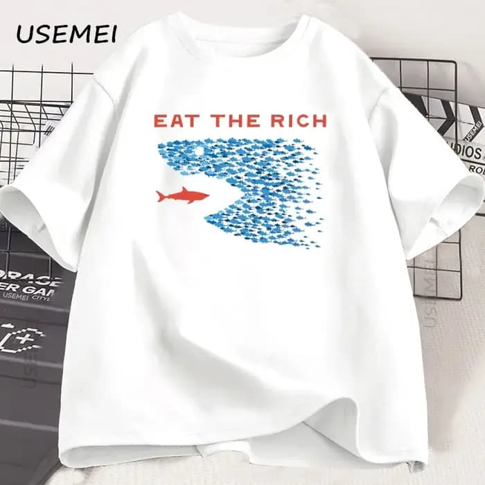 Eat The Rich T-shirt hommes femmes drôle coton à manches courtes