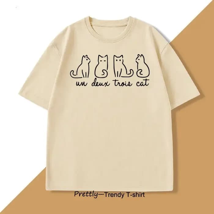 Un Deux Trois chat T-Shirt décontracté