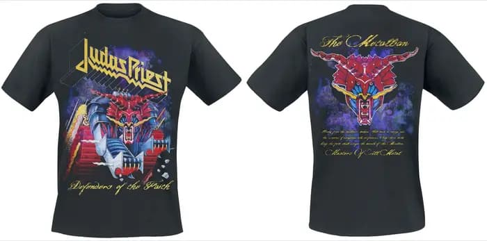 T-shirt imprimé Judas Priest Defenders of The Faith, 100% coton, unisexe, pour fans de métal, décontracté, pour hommes et femmes, col rond