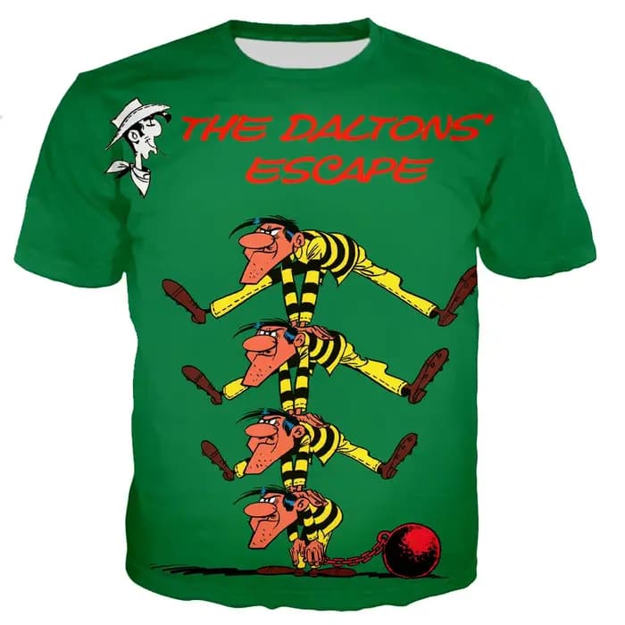 Lucky Luke T-Shirts dessin animé 3D imprimé Streetwear hommes femmes mode surdimensionné t-shirt Harajuku