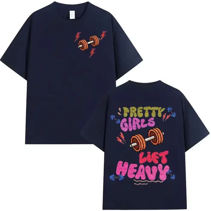 Drôle jolies filles ascenseur poids Muscle Fitness T-Shirt hommes femmes rétro esthétique à manches courtes T-shirts