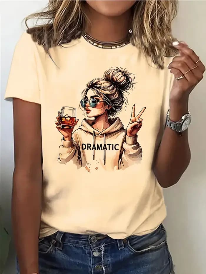T-shirt décontracté pour femme style streetwear années 90