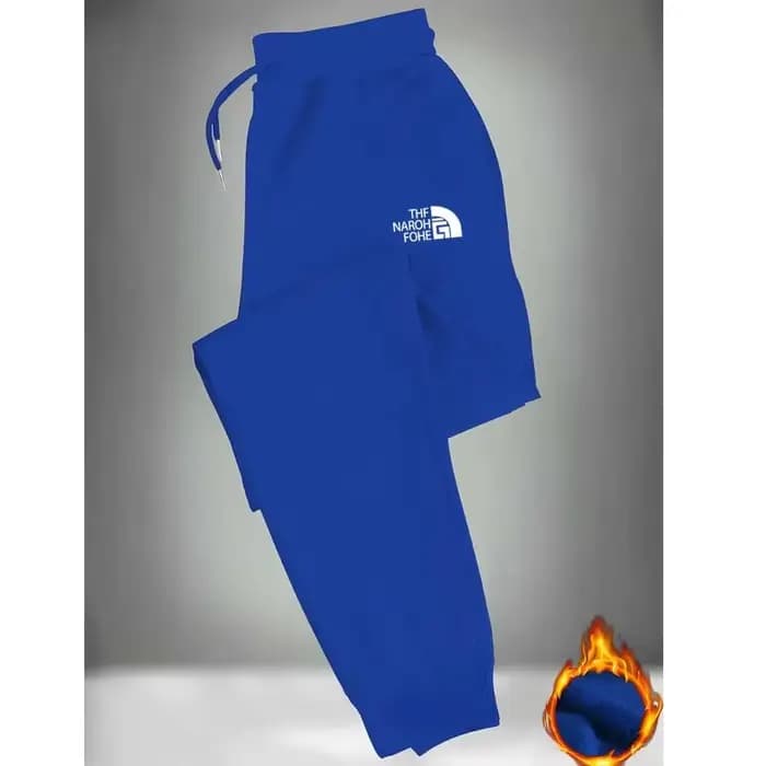 Joggers décontractés pour hommes avec cordon de serrage élastique à la taille et aux chevilles à revers – Tricot 100%