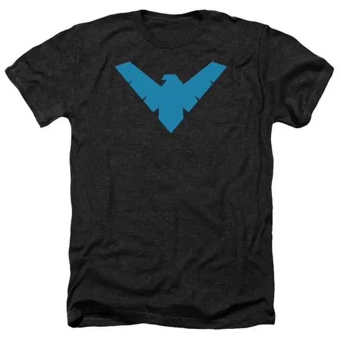 NIGHTWING SYMBOL T-shirt Heather pour hommes adultes sous licence SM 3XL