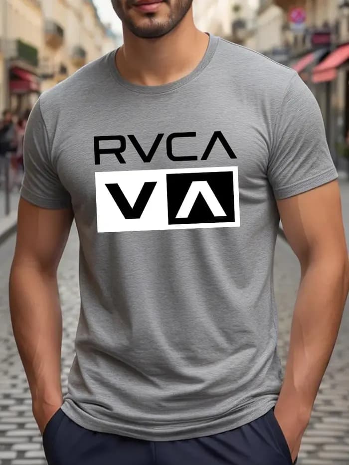 T-shirt blanc à manches courtes et col rond avec imprimé graphique noir