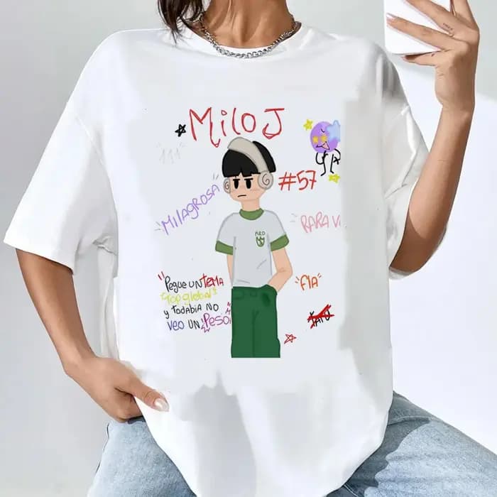 Milo j chemise femme Y2k graphique confortable numérique années 2000 Grunge t-shirt