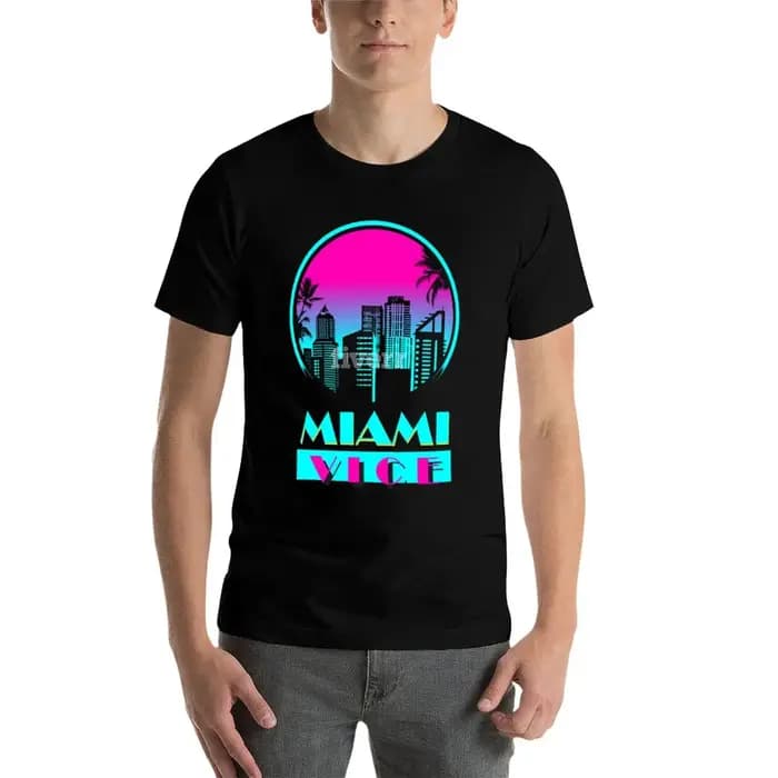 MIAMI VICE Beach T-Shirt vêtements esthétiques sweat uni mode homme