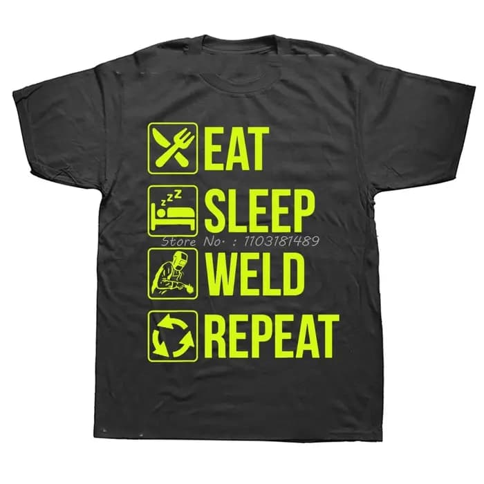 Soudage manger sommeil soudure répéter soudeurs Fitness T-shirt couverture en coton t-shirts vêtements pour hommes