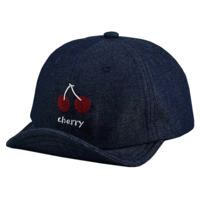 Casquette de baseball souple brodée cerises printemps-été