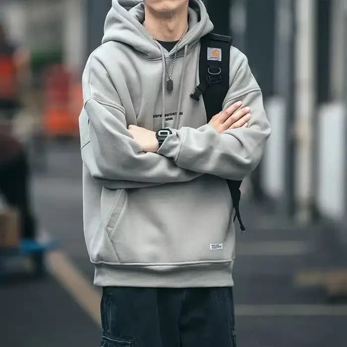 Sweat-shirt à capuche vert pour hommes