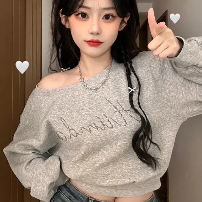 Sweats à capuche pour femmes Streetwear d'automne, Off Initiated, Seductive Cropped, All-match PVD, Baggy Fashion, Print Design, Aesthetic Casual