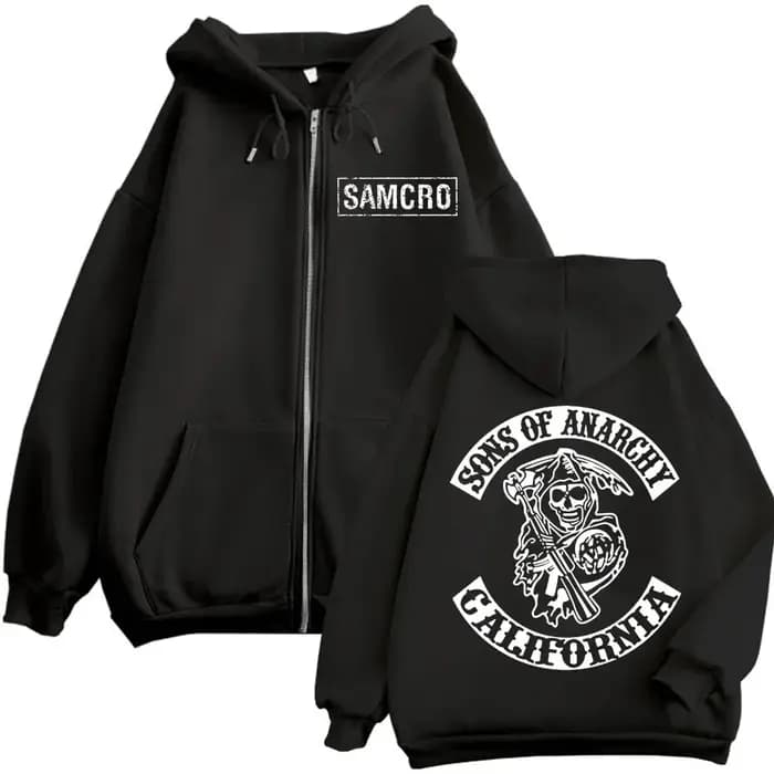 Nouveau sweat à capuche imprimé double face Sons of Anarchy 2025 pour hommes et femmes, style gothiq