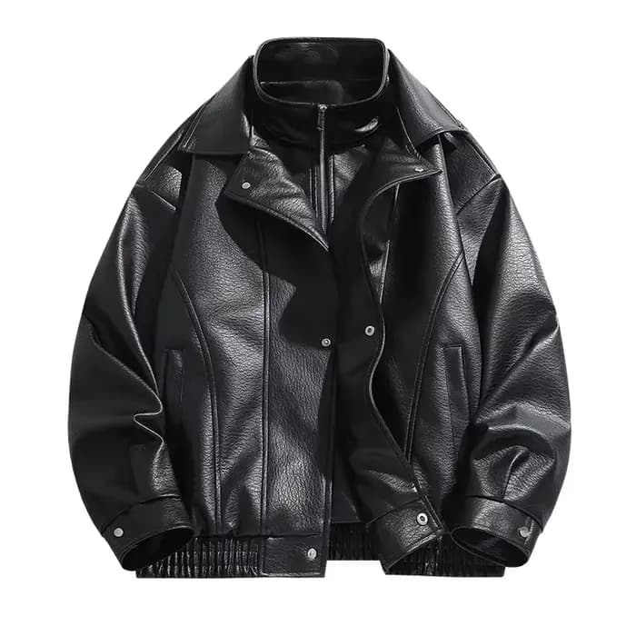 Veste en cuir décontractée pour hommes