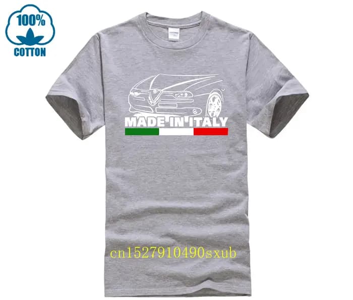 Alfa décontracté col rond ample été T-shirt pour hommes Romeo fabriqué en italie col