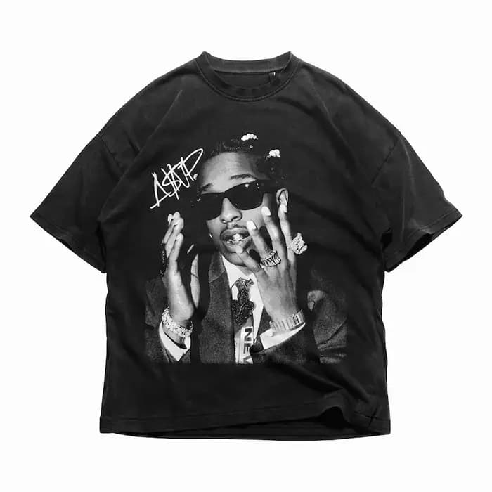ASAP ROCKY T-shirt à manches courtes HIP HOP High Street hommes femmes gothique surdimensionné t-shirts A $ AP Portrait ample décontracté Harajuku hauts