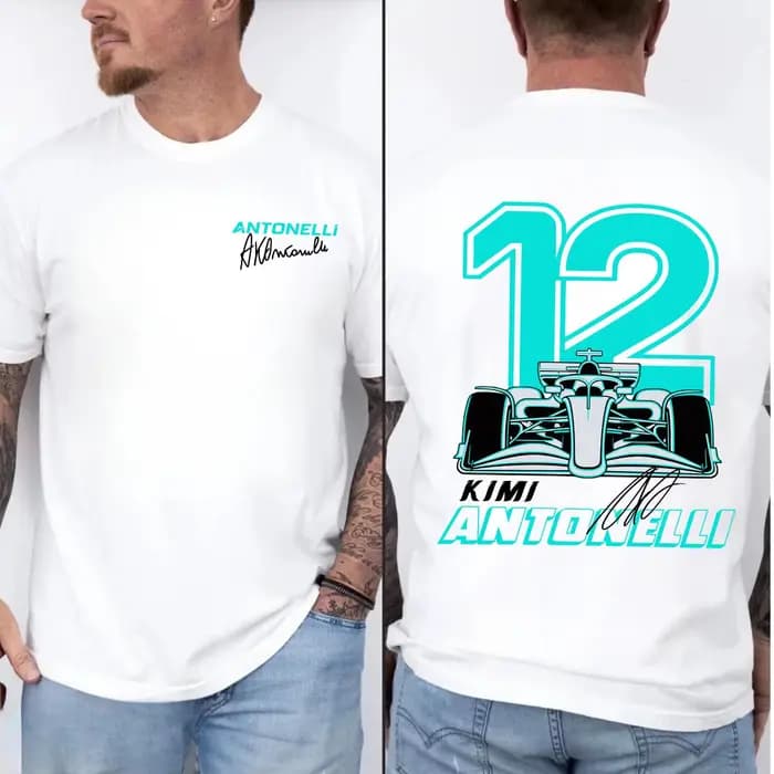 T-shirt de course Antonelli 12 2026 pour hommes et femmes, en coton, style Y2K, mode oversize, haut