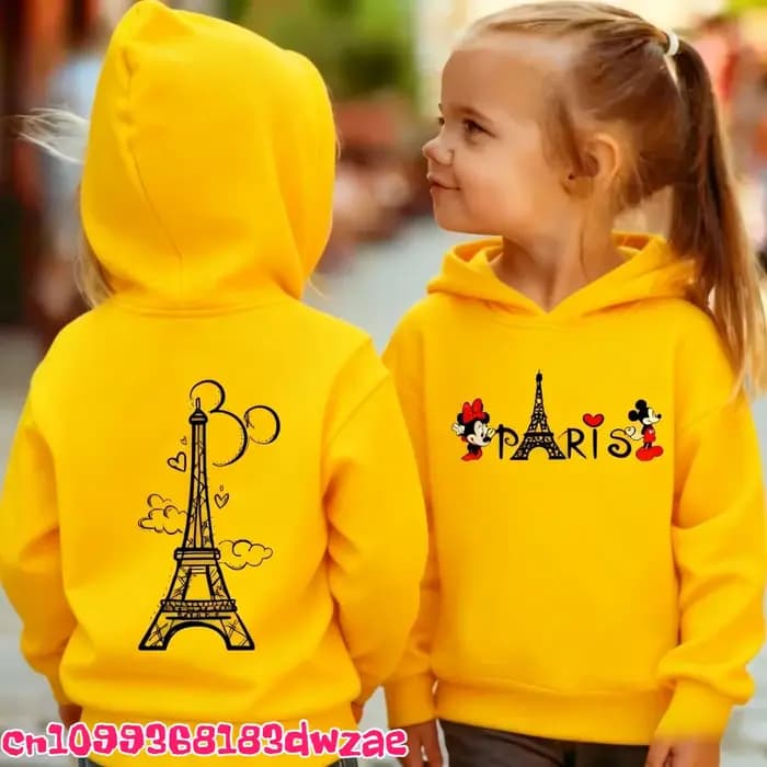 Paris and Love Paris Sweat-shirts pour garçons et filles pour l'automne et l'hiver, sweat-shirts chauds et confortables pour enfants