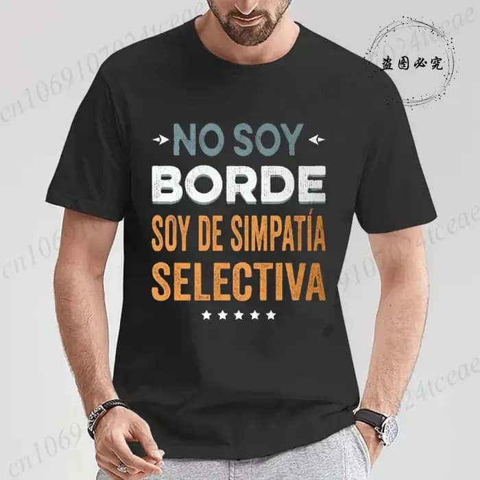 T-shirt No Soy Borde Soy De Simpatía drôle espagnol Introverts cadeau Geek T-shirts pour femmes hommes quotidien