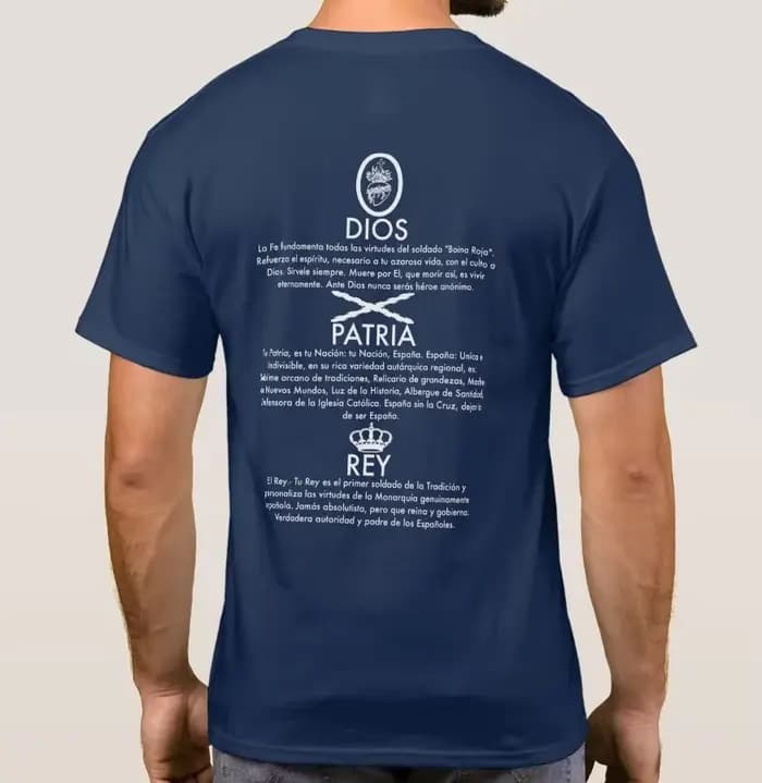 Dieu, patrie et roi. T-shirt croix espagnole de bordeaux. T-shirts décontractés à manches courtes 100% coton