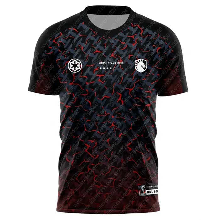 Nouveau T-shirt personnalisé pour homme, respirant, à manches courtes, pour fans de l'équipe Liquid, uniforme de jeu Esports, vêtements décontractés
