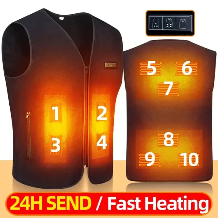 Gilet chauffant 10 zones pour hommes et femmes