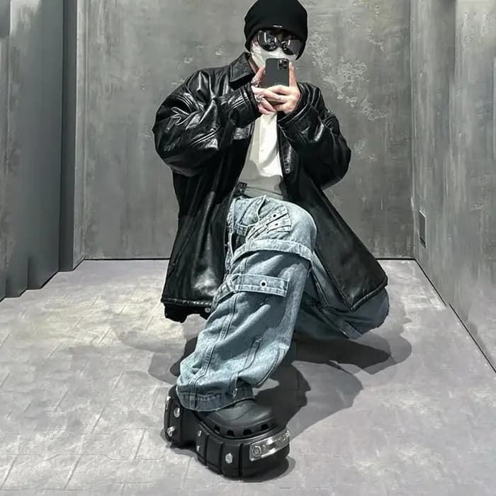 Chaussures à semelle épaisse style streetwear parisien